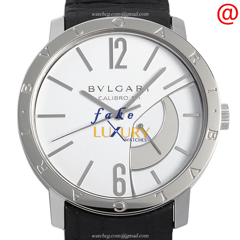 Bulgari 101870 Replica Watch, Manual Wind, White Dial, Stainless Steel Case, Black Alligator Strap - Luxury Replica Watch