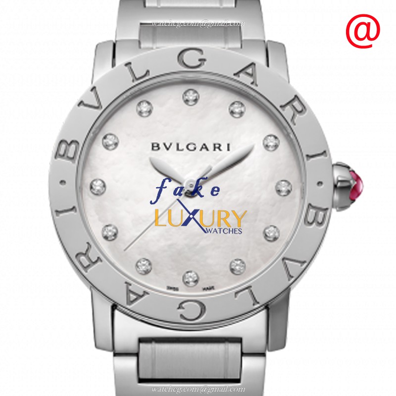 Bulgari 101888 Replica Watch, Automatic Movement, White Mother of Pearl Dial, Steel Case - Luxury Replica Watch