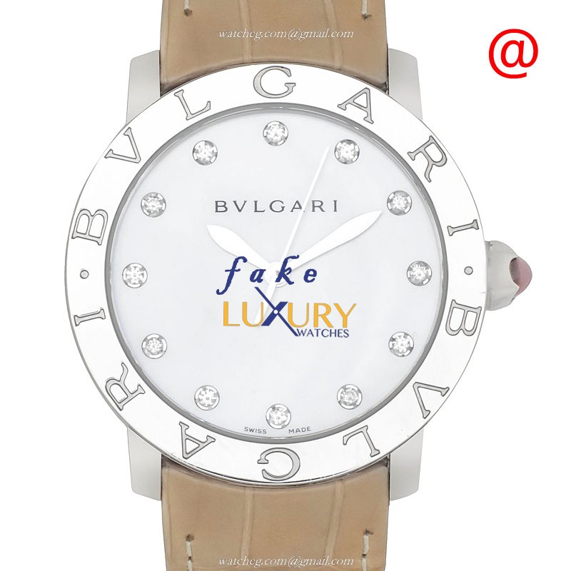 Bulgari 101894 Replica Watch, Automatic, White Mother of Pearl Dial, Stainless Steel Case, Beige - Luxury Replica Watch