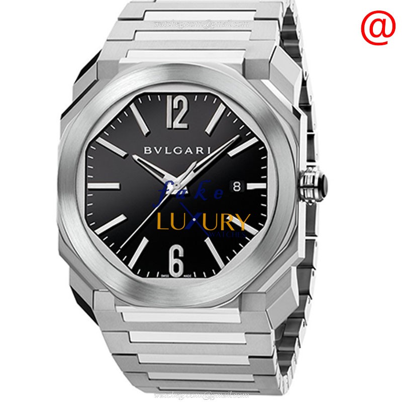 Bulgari 102031 Octo Roma Automatic Stainless Steel Black Dial Replica Watch - Luxury Replica Watch