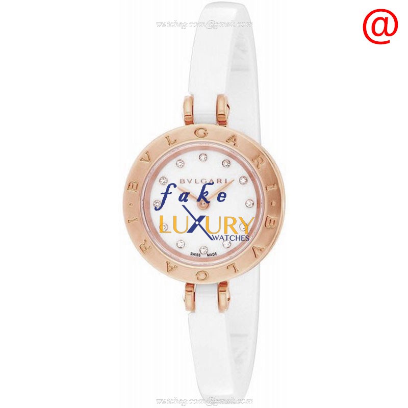 Bulgari 102088 B.ZERO1 Quartz 18kt Rose Gold Replica Watch - Swiss Movement, White Dial & Ceramic - Luxury Replica Watch