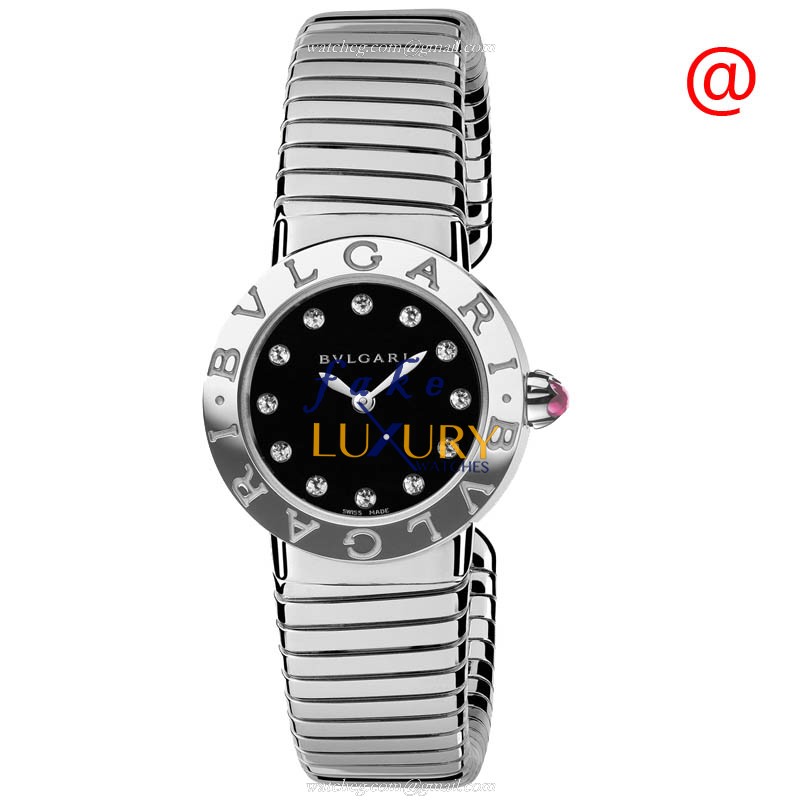 Bulgari 102145 Replica Watch, Quartz Movement, Black Dial, Stainless Steel Bracelet - Luxury Replica Watch