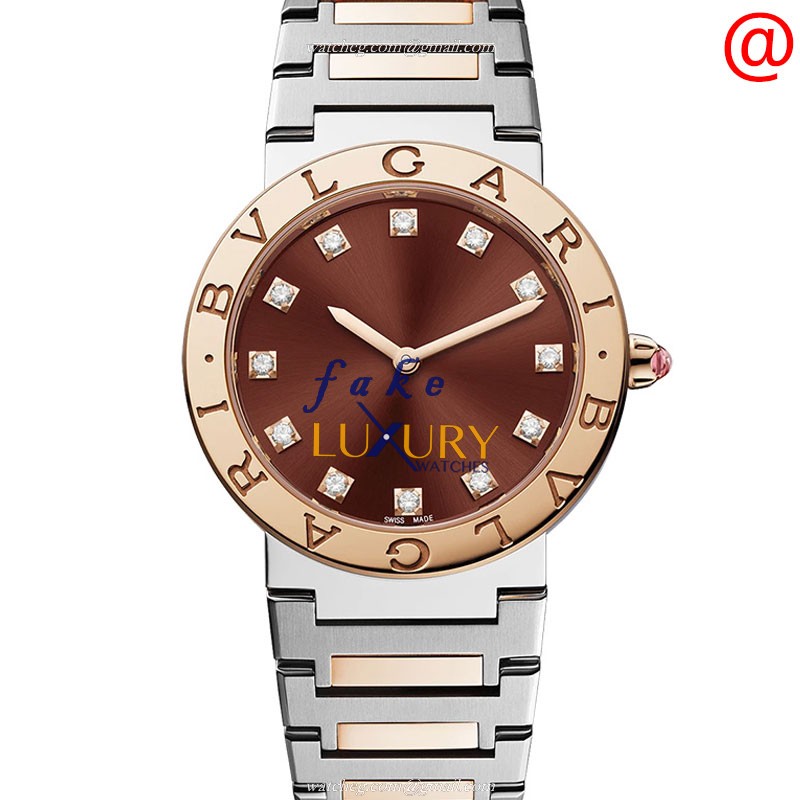 Bulgari 102157 BULGARI Replica Watch, Automatic Movement, 18kt Rose Gold & Steel Case, Dark Brown - Luxury Replica Watch