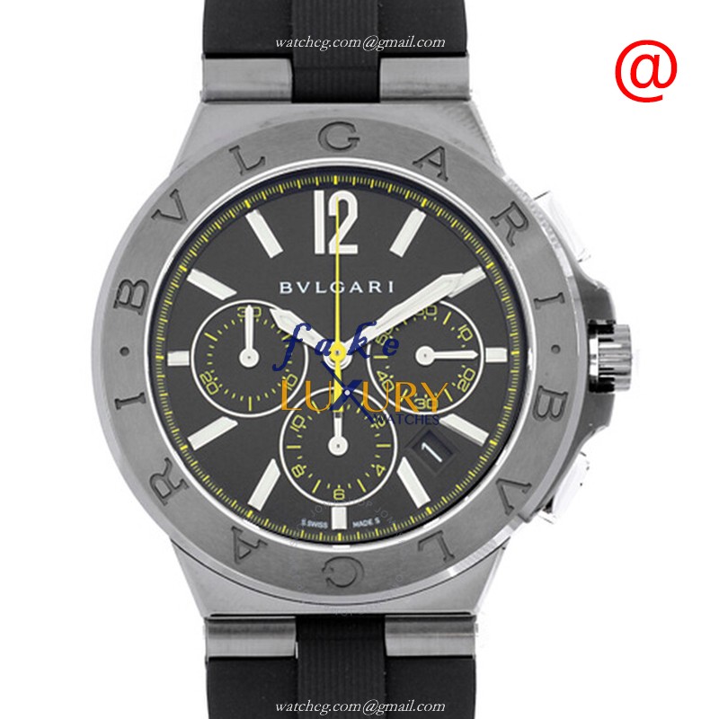 Bulgari 102161 Diagono - Replica Watch - Automatic - Steel Case - Gray Dial - Rubber Strap - Luxury Replica Watch