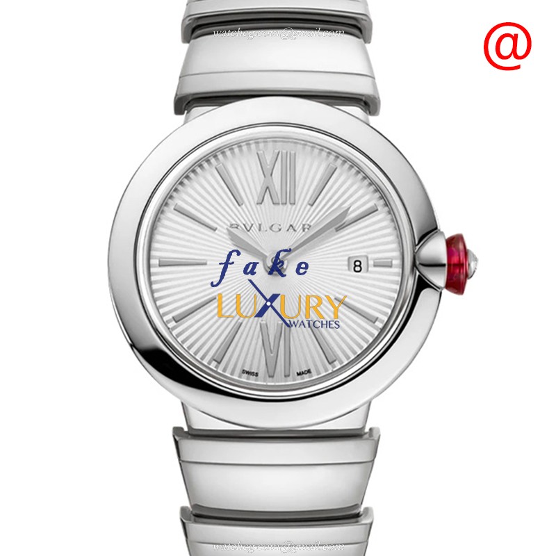 Bulgari 102195 LVCEA Replica Watch, Quartz Movement, Silver Stainless Steel, White Dial - Luxury Replica Watch