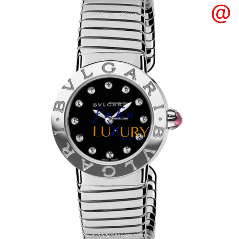 Bulgari 102224 Quartz Stainless Steel Replica Watch, Black Dial, Silver Strap, Sapphire Crystal - Luxury Replica Watch