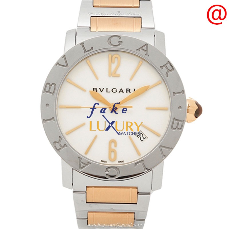 Bulgari 102266 Replica Watch, Automatic Movement, White Dial, Steel Case, Gold & Steel Strap - Luxury Replica Watch