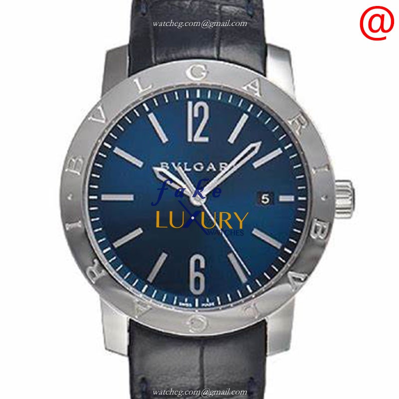 Bulgari 102355 Replica Watch, Automatic Movement, Blue Dial, Black Alligator Strap - Luxury Replica Watch