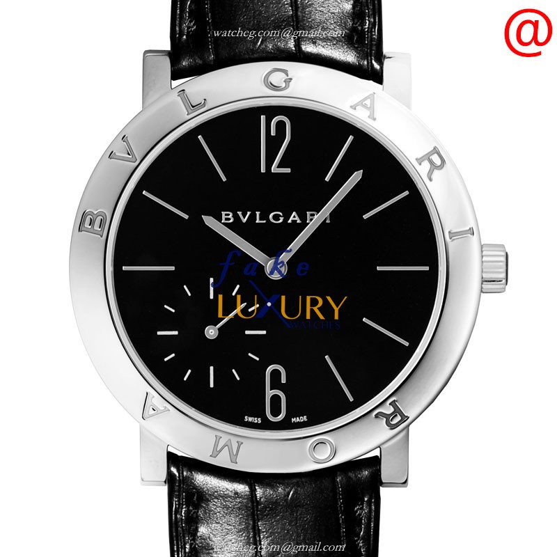 Bulgari 102357 Replica Watch, Automatic, Black Dial, Stainless Steel Case, Alligator Strap - Luxury Replica Watch