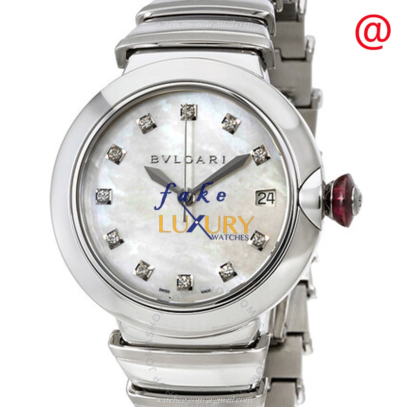 Bulgari 102382 LVCEA Replica Watch, Automatic, White Mother of Pearl Dial, 36mm Steel Case - Luxury Replica Watch