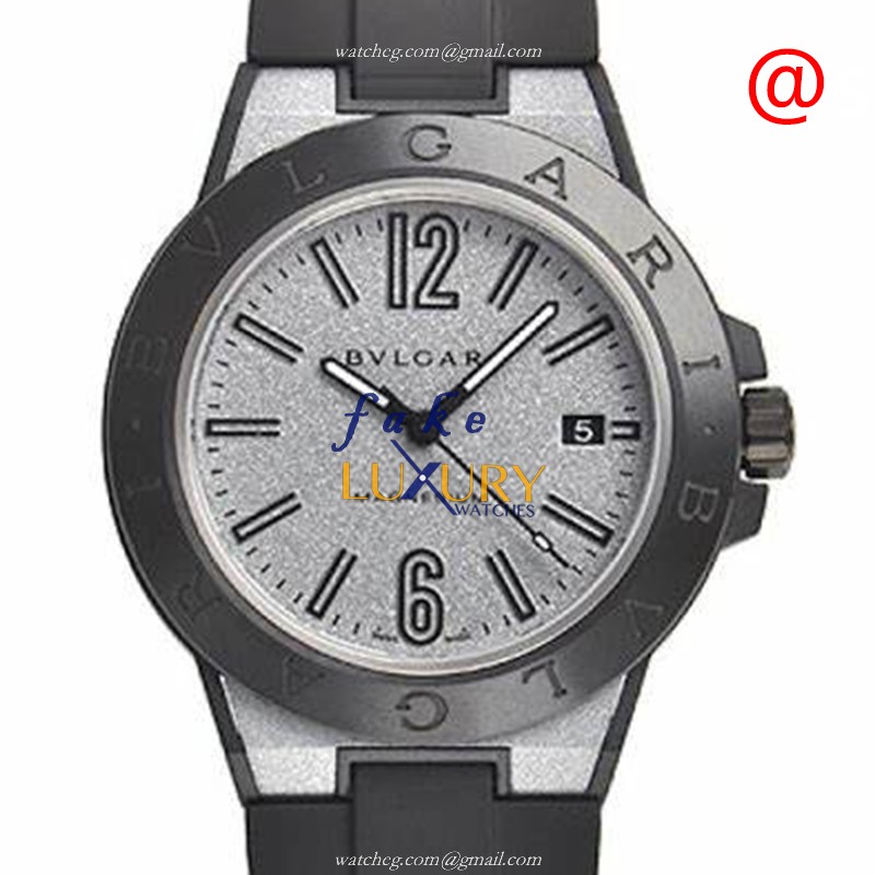 Bulgari 102427 Diagono Replica Watch, Automatic, Gray Dial, Ceramic Case, Black Rubber Strap - Luxury Replica Watch