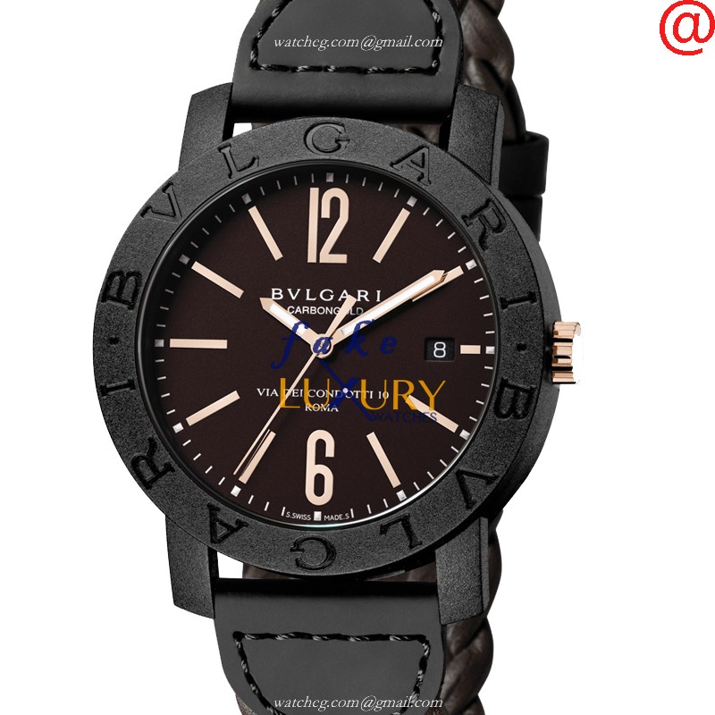 Bulgari 102633 BULGARI Automatic Carbon Fiber Dark Brown Dial Replica Watch - Luxury Replica Watch