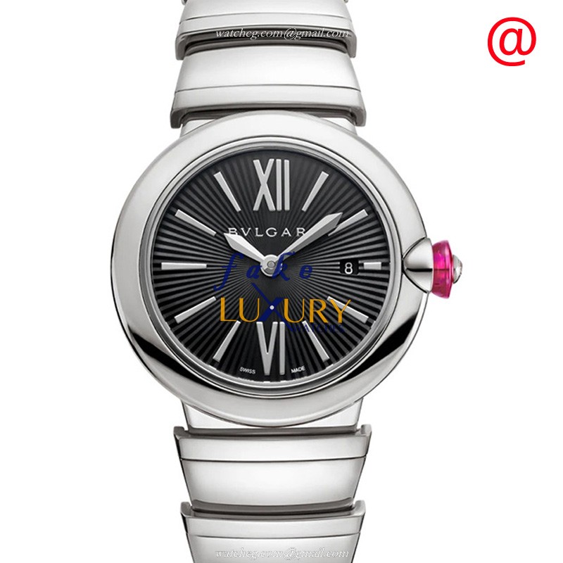 Bulgari 102690 LVCEA Replica Watch, Quartz, Black Dial, Stainless Steel Case with Silver Bracelet - Luxury Replica Watch
