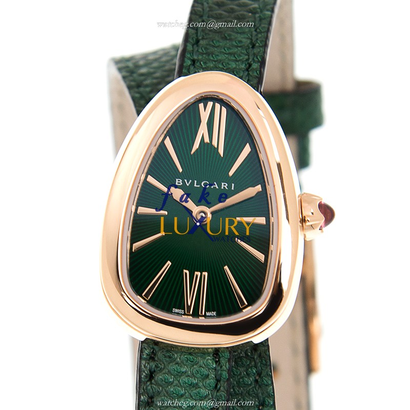 Bulgari 102726 SERPENTI Replica Watch, Green Dial, 18kt Rose Gold Case, Quartz Movement - Luxury Replica Watch