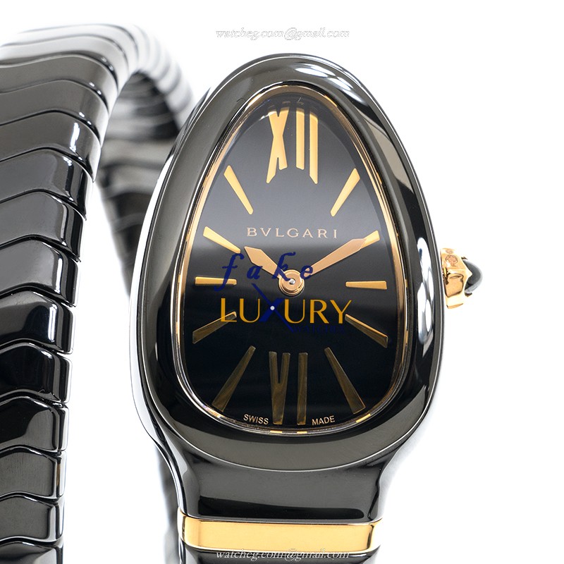 Bulgari Serpenti Spiga Quartz Ceramic 102734 | Black Dial | Replica Watch - Luxury Replica Watch