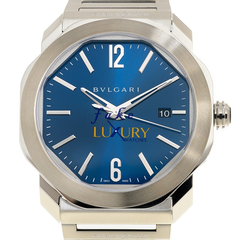 Bulgari Octo Roma 102856 Automatic Stainless Steel Blue Dial Replica Watch - Luxury Replica Watch