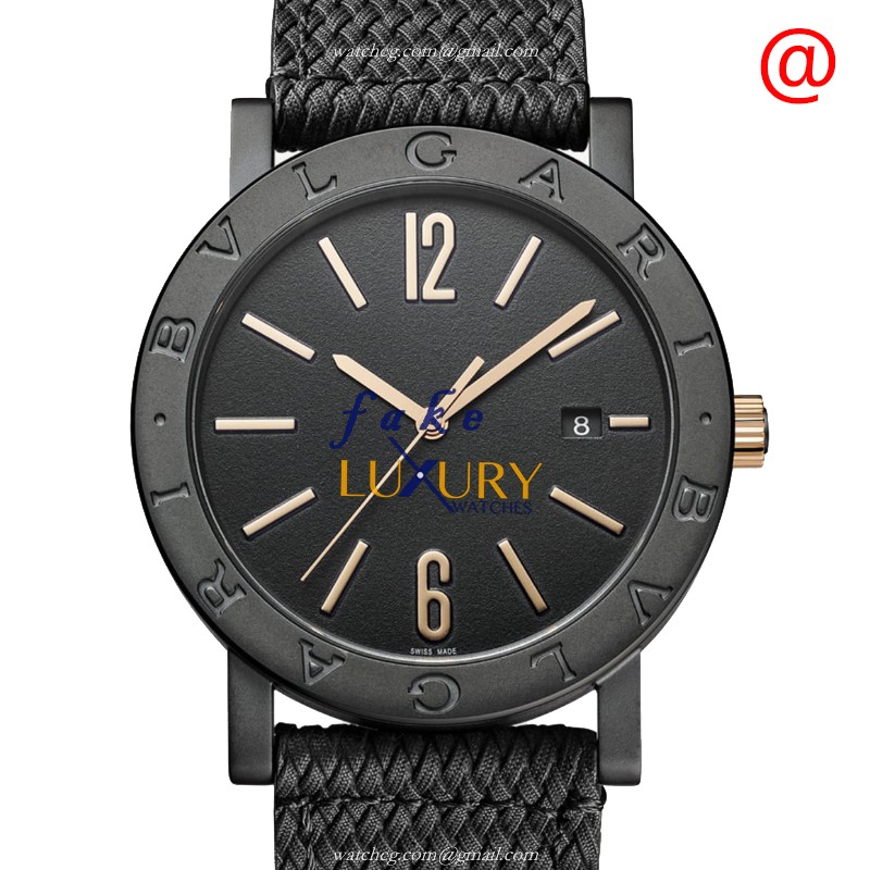 Bulgari 102929 Replica Watch, Automatic Movement, Black Dial, Steel Case, Rubber Strap - Luxury Replica Watch