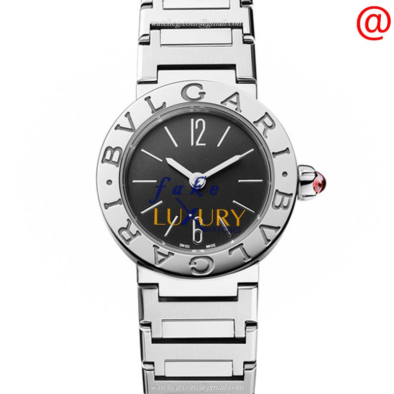 Bulgari 102943 Quartz Stainless Steel Watch - Replica - Black Dial - 23mm - Silver Strap - 1:1 Clone - Luxury Replica Watch
