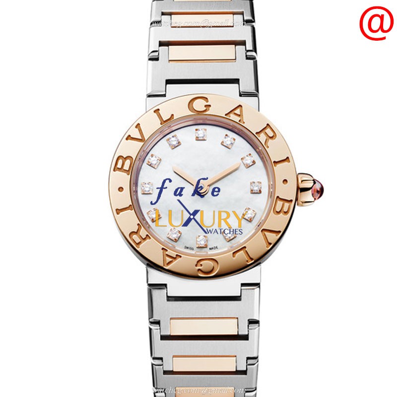 Bulgari 102970 Replica Watch, Quartz, 18kt Rose Gold Case, White Dial, Silver & Gold Strap - Luxury Replica Watch