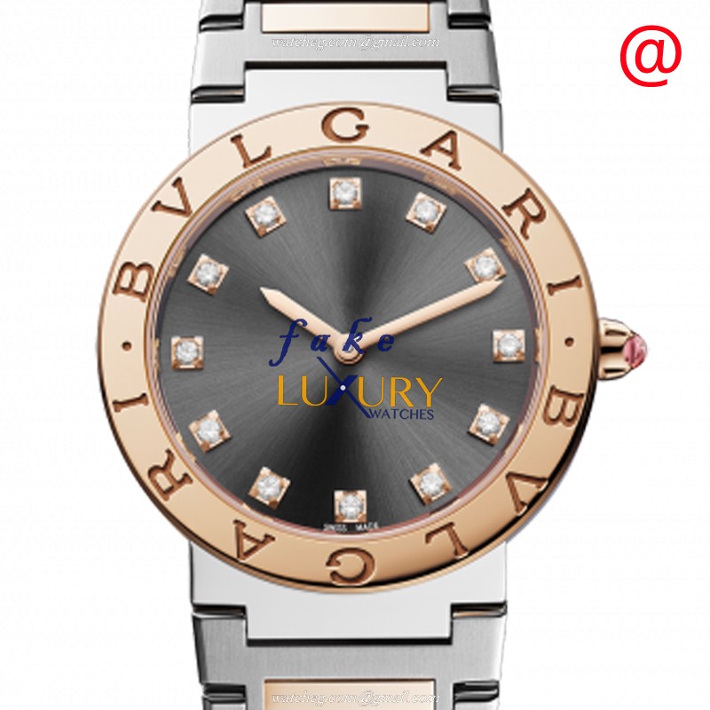 Bulgari 103067 Replica Watch, Quartz Movement, Gray Dial, Rose Gold & Steel Case - Luxury Replica Watch