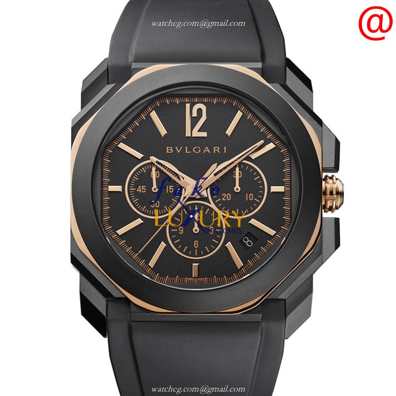 Bulgari 103075 Octo Velocissimo Replica Watch featuring Automatic Movement, 18kt Rose Gold & Steel - Luxury Replica Watch