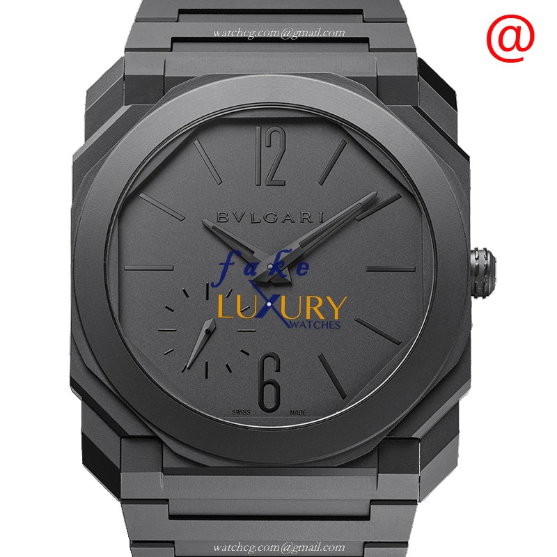 Bulgari 103077 Octo Finissimo Replica Watch With Automatic Movement, Black Ceramic Case - Luxury Replica Watch