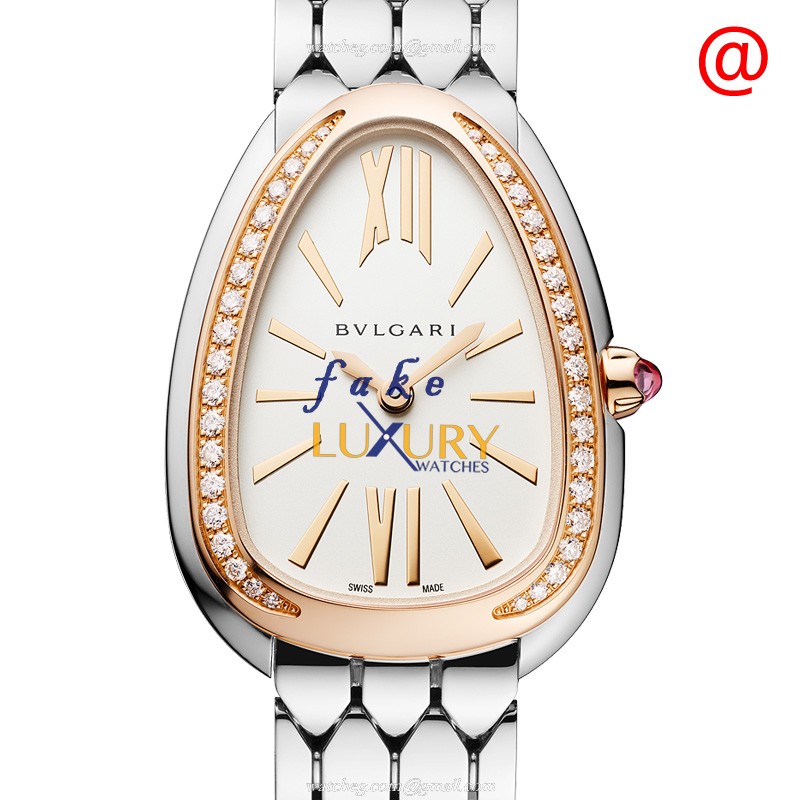 Bulgari Serpenti Seduttori 103143 Replica Watch, Quartz Movement, White Dial, Rose Gold & Diamond - Luxury Replica Watch