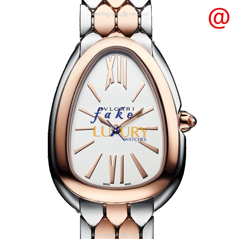 Bulgari Serpenti Tubogas 103277 Quartz White Dial 18kt Rose Gold Steel Replica Watch - Luxury Replica Watch
