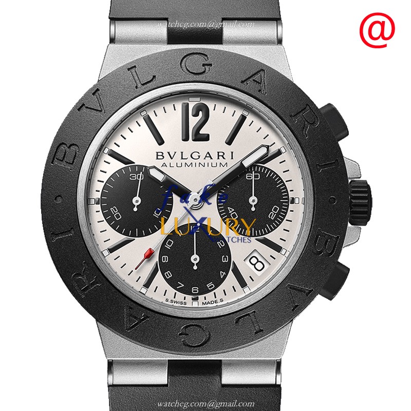 Bulgari 103383 ALUMINIUM Automatic Titanium Gray Dial Rubber Strap Replica Watch - Luxury Replica Watch