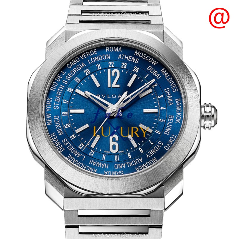 Bulgari 103481 OCTO ROMA Automatic Blue Dial Steel Bracelet Replica Watch - Luxury Replica Watch
