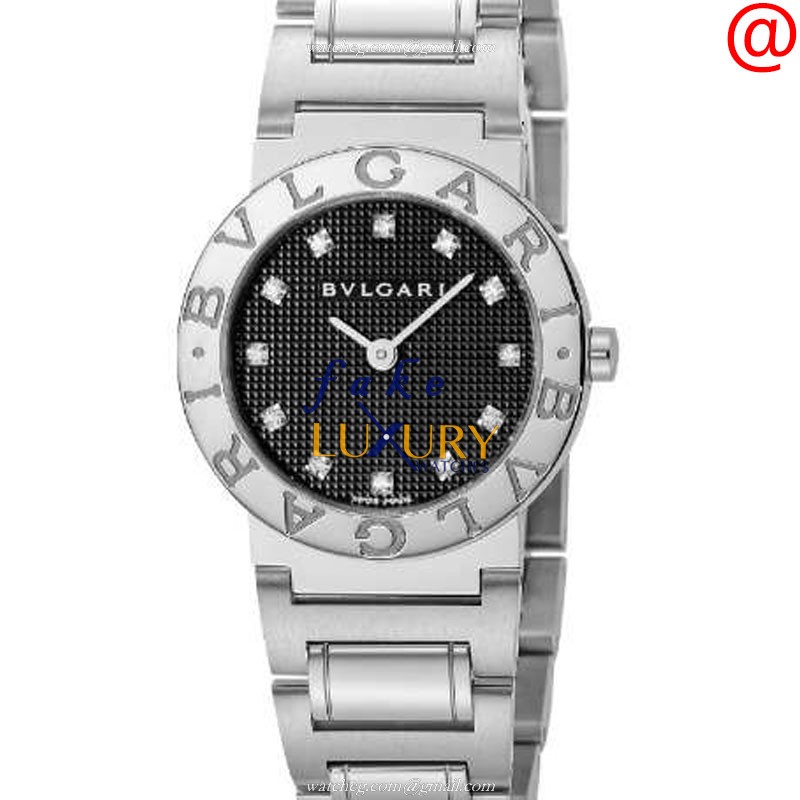 Bulgari BB26BSS/12 Quartz Steel Black Dial Replica Watch - 26mm Stainless - 1:1 Clone - Luxury Replica Watch