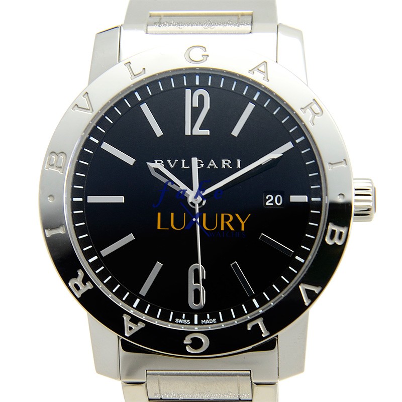 Bulgari BB41SSD Automatic Stainless Steel Black Dial Replica Watch - Luxury Replica Watch