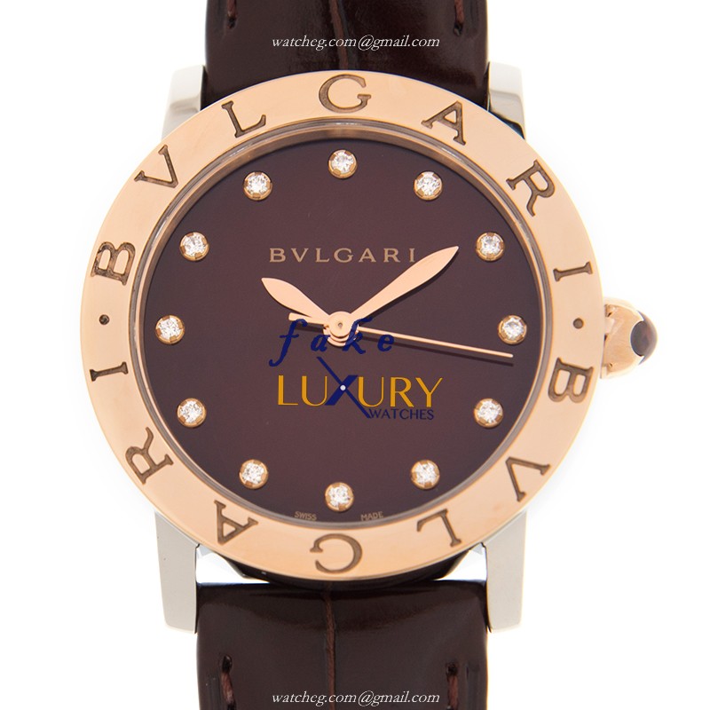BBL33C11SPGLC11/12 - Bulgari Automatic Replica Watch - 18kt Rose Gold - Red Dial - Luxury Replica Watch