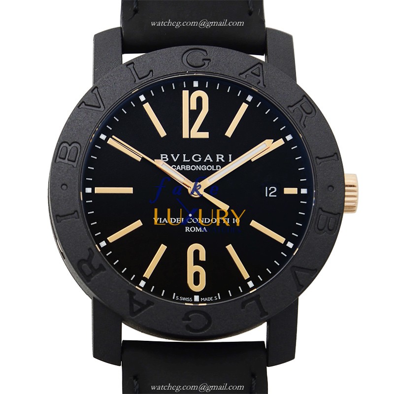 Bulgari BBP40BCGLD Replica Watch, Automatic Movement, Black Dial, Carbon Fiber Case - Luxury Replica Watch