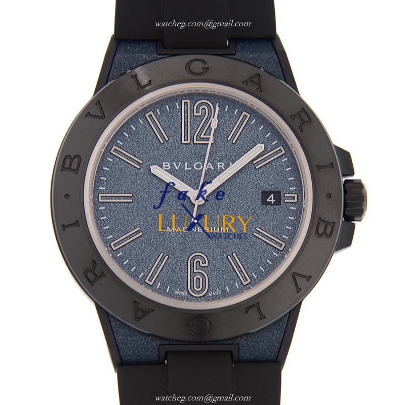 Bulgari Diagono DG41C3SMCVD Automatic Ceramic Steel Black Dial Rubber Strap Replica Watch - Luxury Replica Watch