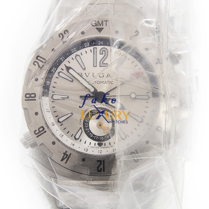 Bulgari GMT40C5SSD Diagono Professional Automatic Silver Dial Stainless Steel Replica Watch - Luxury Replica Watch