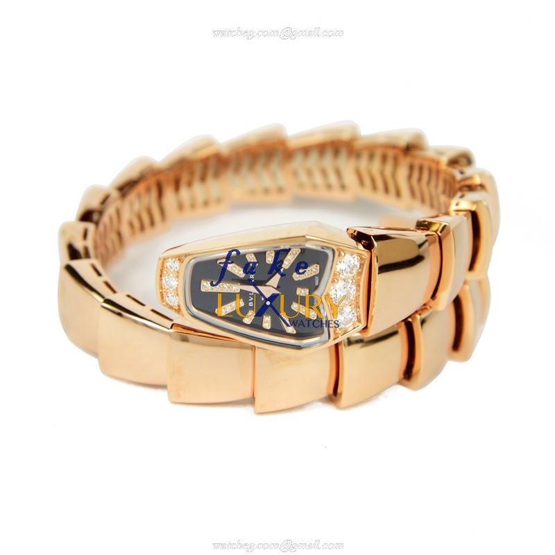 SPP26BGD1GD1T - Bulgari Serpenti Jewellery Replica Watch - 26mm Quartz 18kt Rose Gold Black Dial - Luxury Replica Watch