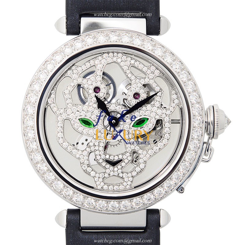 Cartier HPI00365 PASHA DE CARTIER Manual Wind 18kt White Gold & Diamond Replica Watch - Luxury Replica Watch