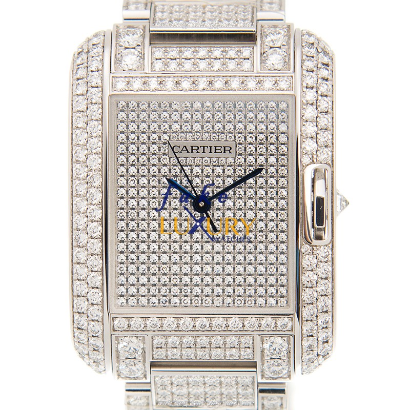 Cartier TANK HPI00561 Automatic 18kt White Gold Diamond Silver Dial Replica Watch - Luxury Replica Watch