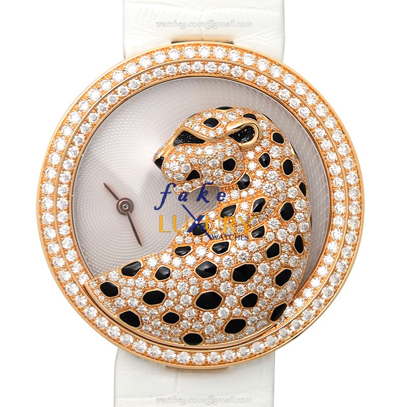 Cartier HPI00762 BESTIAIRE Quartz 18kt Rose Gold & Diamonds Replica Watch - Automatic - Steel Case - Luxury Replica Watch