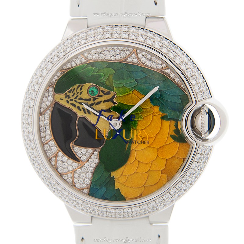 HPI00769 - CARTIER BALLON BLEU Automatic Replica Watch - 18kt White Gold & Diamond - Silver Dial - Luxury Replica Watch