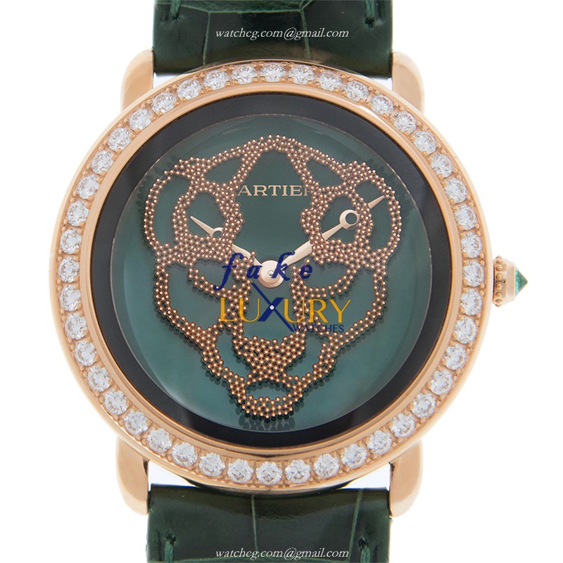 Cartier HPI01261 Manual Wind Replica Watch 37mm 18kt Rose Gold & Diamond Bezel Sapphire Crystal - Luxury Replica Watch