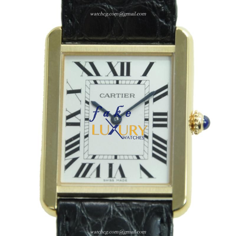 Cartier W1018855 Quartz 18kt Rose Gold & Steel Replica Watch - TANK Series - 27mm Case - Luxury Replica Watch