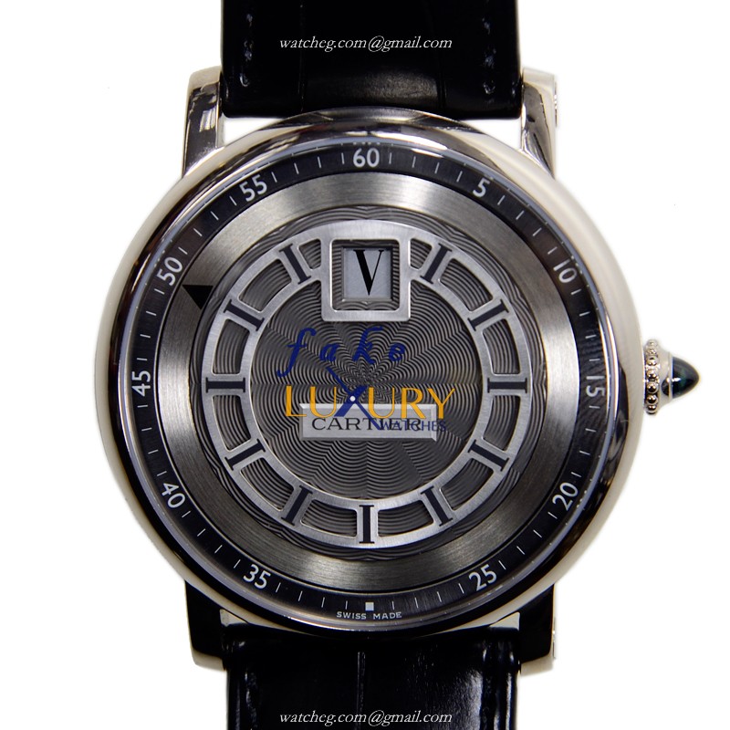 Cartier W1553851 ROTONDE DE CARTIER Manual Wind 42mm 18kt White Gold Replica Watch with Gray Dial - Luxury Replica Watch