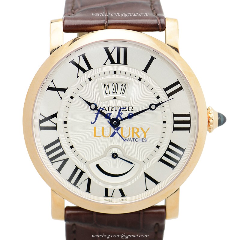 Cartier W1556252 Rotonde De Cartier Replica Watch Manual Wind 18kt Rose Gold Silvery White Dial - Luxury Replica Watch