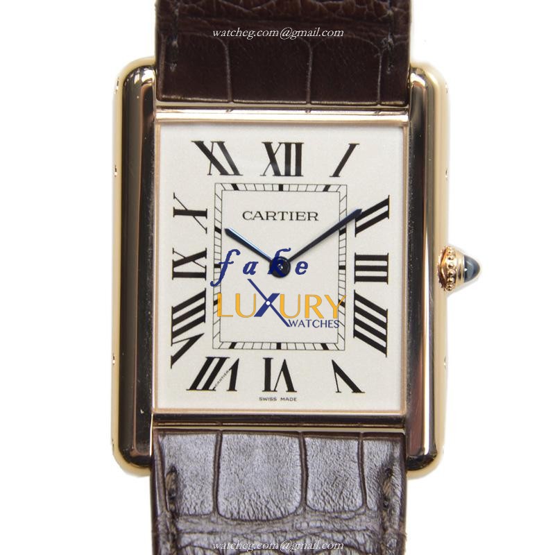 Cartier W1560017 Automatic 18kt Rose Gold Replica Watch with Alligator Brown Strap - Luxury Replica Watch