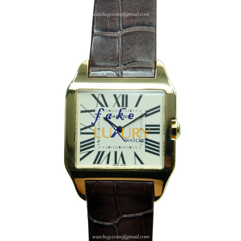 Cartier W2008751 Replica Watch, Automatic, 18kt Yellow Gold Case, Silver Dial, Brown Alligator Strap - Luxury Replica Watch