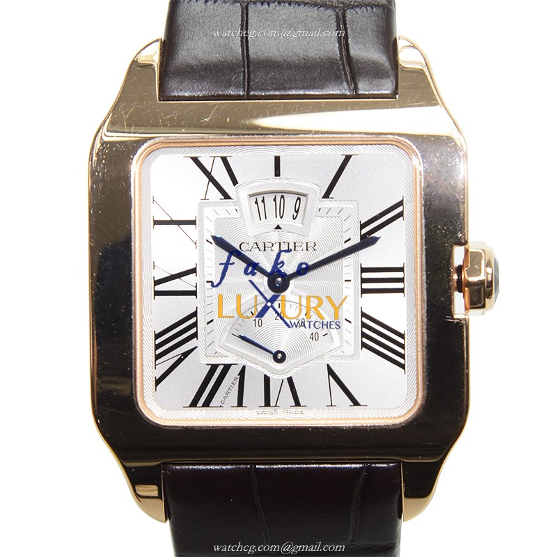 Cartier W2020067 SANTOS Automatic 18kt Rose Gold Ceramic Bezel Replica Watch - Model W2020067 - Luxury Replica Watch
