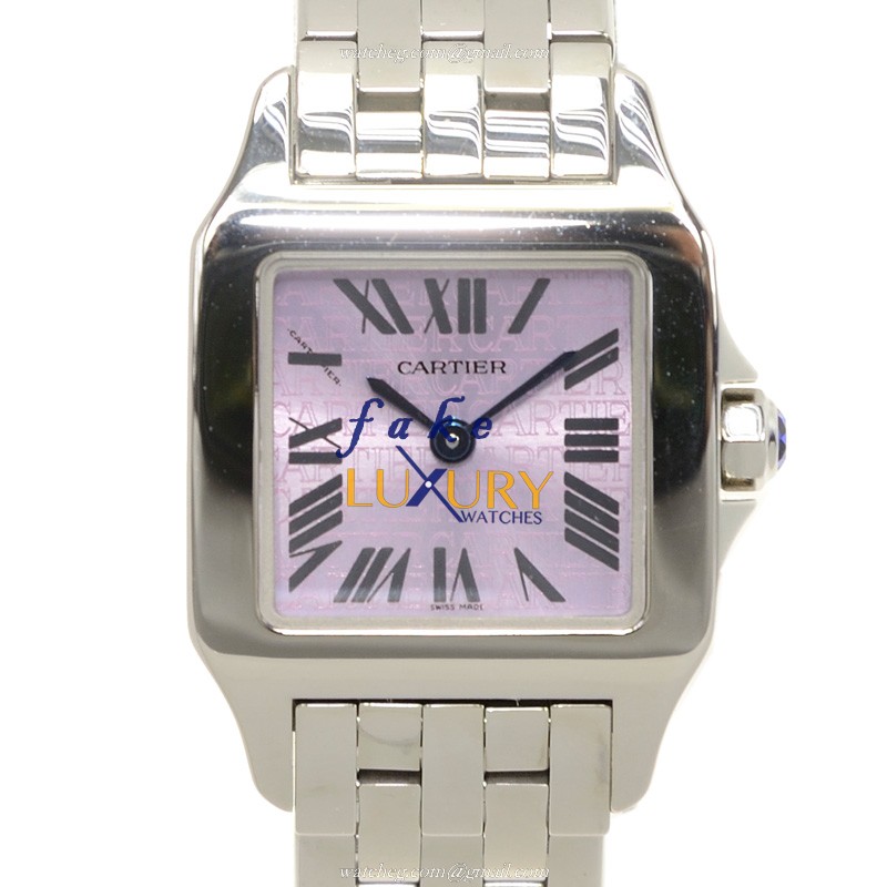 Cartier W2510002 SANTOS Quartz Stainless Steel Purple Dial Replica Watch - Luxury Replica Watch