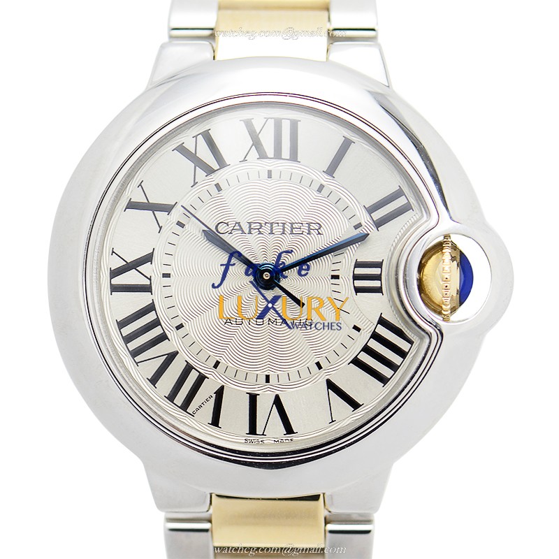Cartier W2BB0002 BALLON BLEU Automatic Stainless Steel Replica Watch - Silver Dial - Gold & Steel - Luxury Replica Watch